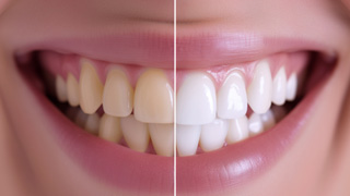 Smile compared with teeth shading chart